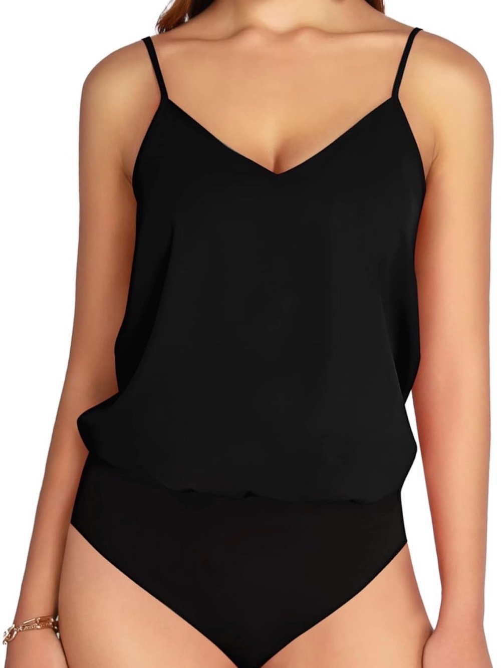 NWT Mangopop V Neck Spaghetti Strap Cami Bodysuit -XL